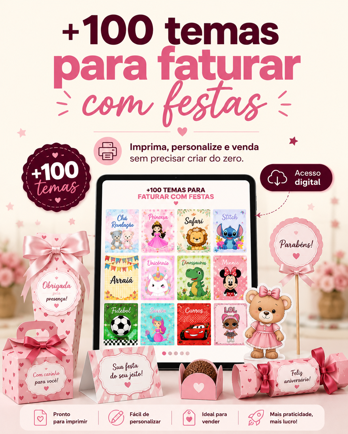 Bônus 4 - Mais 100 temas para faturar com festas